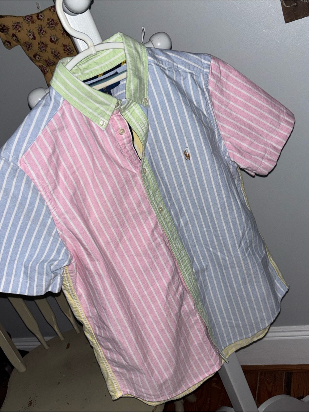 Ralph Lauren Sz 14 -Color Striped Short-Sleeve Shirt for Kids